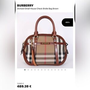 Burberry Tan and Brown Plaid Satchel